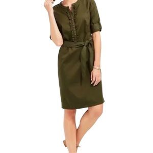 Talbots Olive Green Belted Dress